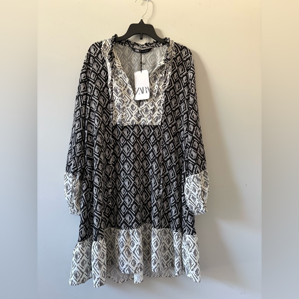 Zara Monochrome Geometric Dress